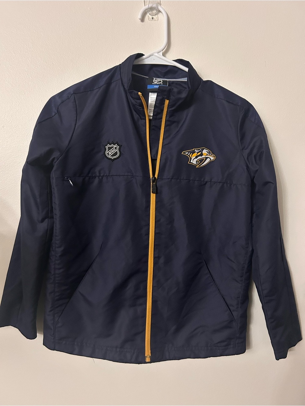 Nashville Predators Youth Jacket NHL Full Zip Lightweight Windbreaker